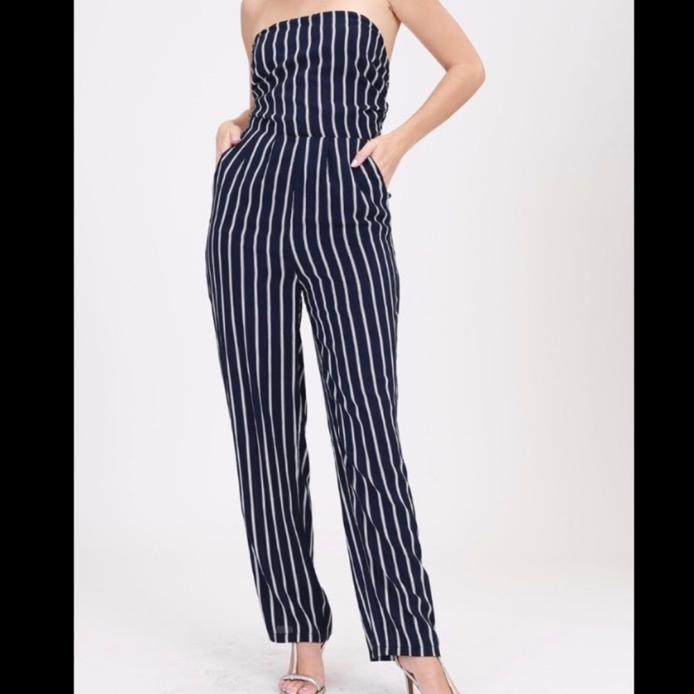 HYFVE JUMPSUIT navy & white